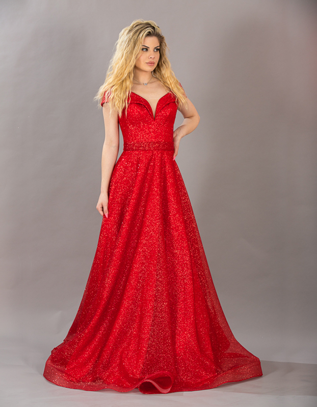 Официална рокля Реми цвят червен