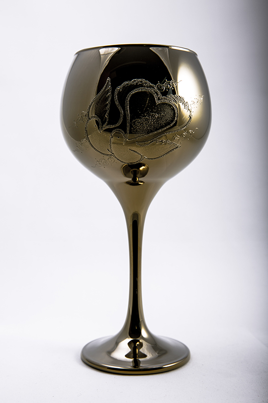 Golden glass with decoration