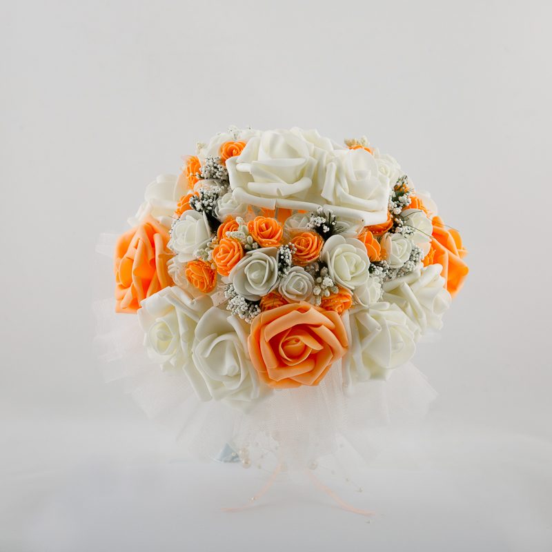 Bridal bouquet in white and orange